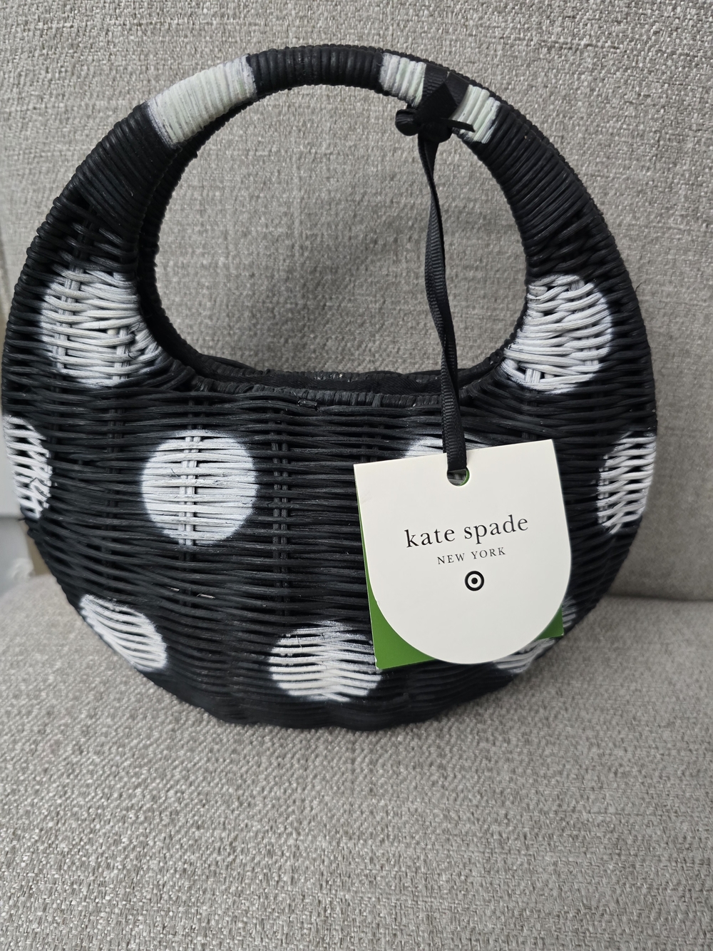 NWT Kate Spade x Target Polka Dot Wicker Crescent Bag  (Limited Edition)